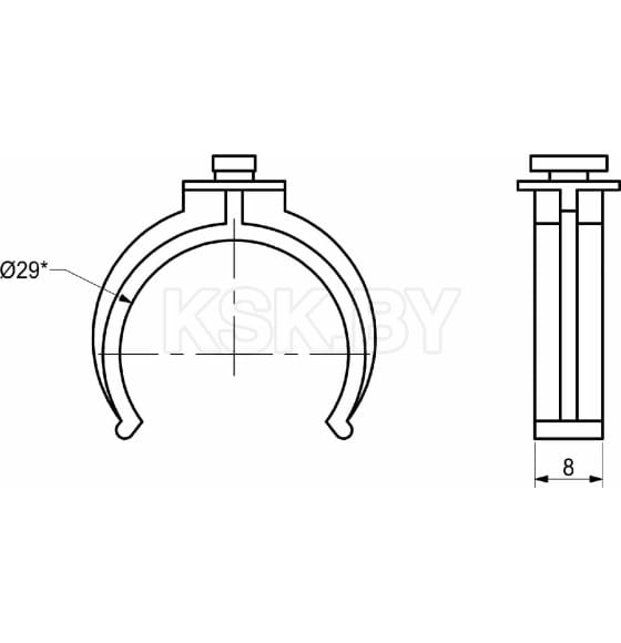 Крепление опоры кухонной(клипса под цоколь),черное (88215) 