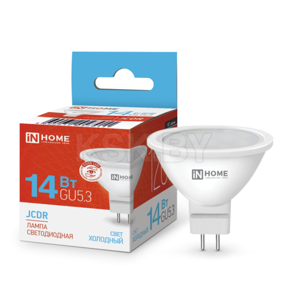Лампа светодиодная LED-JCDR-VC 14Вт GU5.3 6500K 1260Лм IN HOME 4690612047911 (4690612047911) 