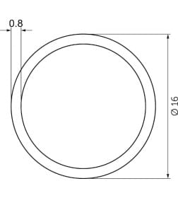 Труба релинговая d16 L-1000 (0,8мм), хром