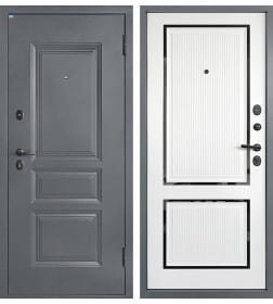 Дверь входная "Титан Азимут" Букле графит/Арктик (правая)  960х2050 мм