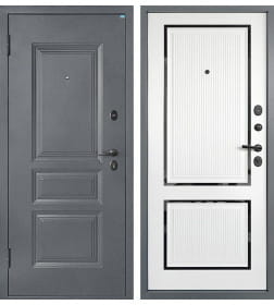 Дверь входная "Титан Азимут" Букле графит/Арктик (левая)  960х2050 мм