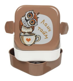 Контейнер для обеда (0,4+0,4л) - совы М1232 IDEA icon