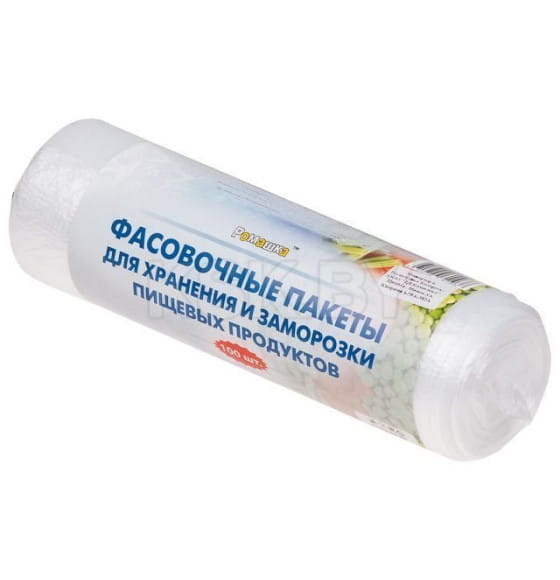 Пакеты фасовочные для хранения и заморозки пищевых продуктов (100 шт в рулоне) АМ-202 РОМАШКА (АМ-202) 
