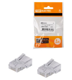 Разъем RJ-45 UTP для кабеля кат. 5Е, 8P8C (2 шт), TDM