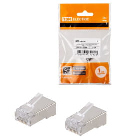 Разъем RJ-45 FTP для кабеля кат. 5Е, 8P8C (2 шт), TDM