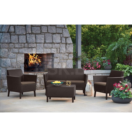 Диван двухместный Keter Salemo 2, коричневый (258960) 