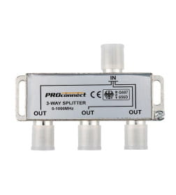 Делитель ТВ на 3 выхода под F разъём 5-1000 МГц PROCONNECT 05-6022