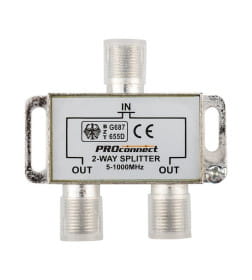 Делитель ТВ на 2 выхода под F разъём 5-1000 МГц PROCONNECT 05-6021
