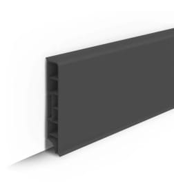 Плинтус напольный прямоугольный 80мм 2,2м "Идеал Дюра", 093 Графит