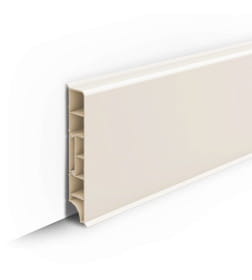 Плинтус напольный прямоугольный 80мм 2,2м "Идеал Дюра", 033 Кремово-белый