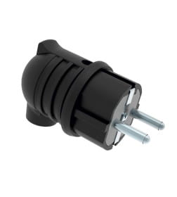 Вилка угловая влагозащищенная, с/з, 16 А, IP44 каучук REXANT 111-003