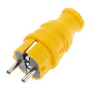 Вилка прямая влагозащищенная, c/з, 16А. IP44, каучук желтая REXANT 111-014 (111-014) 