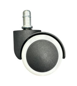 Колесо с белым полиуретановым покрытием, прорезиненное, 50мм, черное