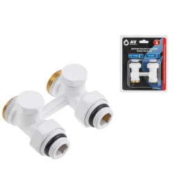 Клапан для радиатора прямой вентильный 3/4" нар. (мультифлекс, белый) AV Engineering AVE289004W