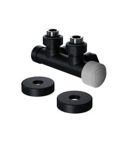 Узел нижнего подключения термостатический угловой Royal Thermo Design Pro 15 мм М30х1,5 (Черный)