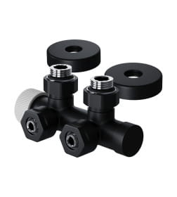 Узел нижнего подключения термостатический угловой Royal Thermo Design Pro 15 мм М30х1,5 (Черный)