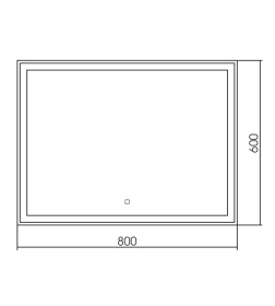 Зеркало с подсветкой Silver Mirrors.Ливия Led 800х600х30мм  (подогрев, часы,сенсорный выключатель)