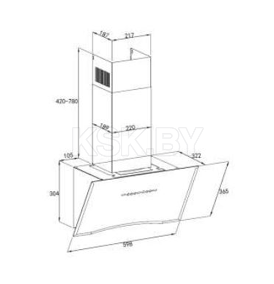 Вытяжка кухонная ZORG POLO 1080 60 S-GC черная (УТ-00004985) 
