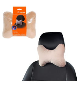 Подушка-косточка на подголовник "Алькантра", ткань бежевая AIRLINE