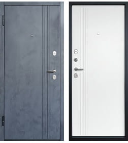 Дверь входная "Луара" Бетон графит/белая эмаль (левая)  860х2050 мм