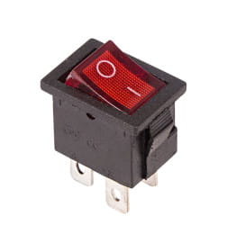 Выключатель клавишный 250V 6А (4с) ON-OFF красный с подсветкой Mini (RWB-207, SC-768) REXANT 06-0300-A