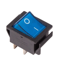 Выключатель клавишный 250V 16А (4с) ON-OFF синий с подсветкой (RWB-502, SC-767, IRS-201-1) REXANT 06-0306-B