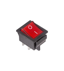 Выключатель клавишный 250V 16А (4с) ON-OFF красный с подсветкой (RWB-502, SC-767, IRS-201-1) REXANT 06-0303-B