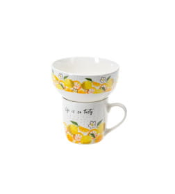 Набор для завтрака керамический (2 предмета: кружка 345 мл, салатник 12,5х6,5 см) B497.B80-SU2753