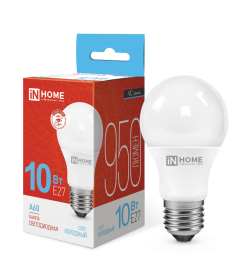 Лампа светодиодная LED-A60-VC 10Вт 230В Е27 6500К 950Лм IN HOME 4690612020228