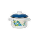 Кастрюля "Синяя роза" белоснежный 4,0 л (форма цилиндр) СТАЛЬЭМАЛЬ 6RD201M (99476) 