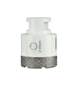 Коронка алмазная по керамограниту 45 мм M14 вакумная пайка Diamond Industrial DIDKVP45M14