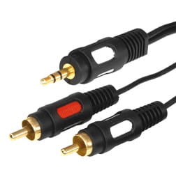 Шнур 3.5 Stereo Plug - 2RCA Plug 1.5 м (GOLD) REXANT 17-4232
