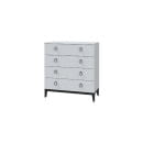 Комод "Шарлиз" 4 ящика (белое сияние/белый снег) МЛК 639-0824-05 (639-0824-05) 
