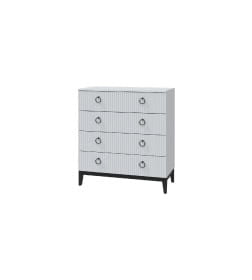 Комод "Шарлиз" 4 ящика (белое сияние/белый снег) МЛК 639-0824-05