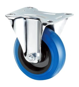 Неповоротная колесная опора, эластичная синяя резина RONEL FRCL 54