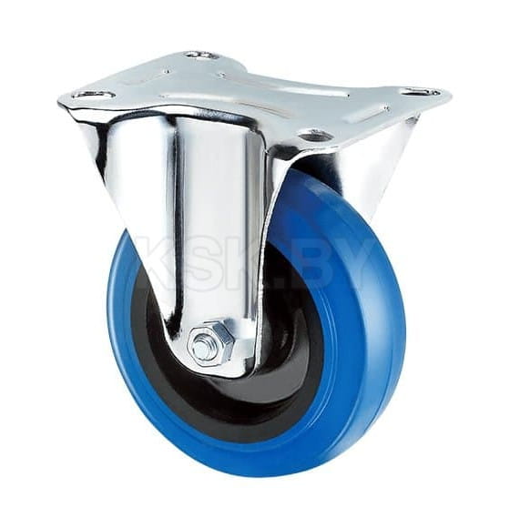 Неповоротная колесная опора, эластичная синяя резина RONEL FRCL 54 (FRCL 54) 