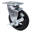 Поворотная колесная опора б/г с тормозом ,черная резина D100 SCdb 42 (SCdb 42) 