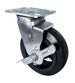 Колесо поворотное  черная рез. с торм. D 150 нагрузка 230 кг SCdb 63