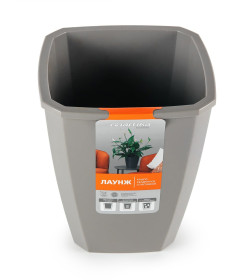 Горшок для цветов пластмассовый с дренажной вставкой "Лаунж" 2,4 л/1,6 л С371ПСЕР