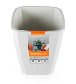 Горшок для цветов пластмассовый с дренажной вставкой "Лаунж" 2,4 л/1,6 л С371СЕР