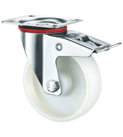 Поворотная колесная опора c тормозом, нейлон RONEL SRCnb 42