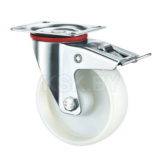 Поворотная колесная опора c тормозом, нейлон RONEL SRCnb 42 (SRCnb 42) 