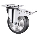 Поворотная колесная опора с тормозом, б/г черн. резина. Усиленная RONEL SCDLb 80 HEAVY (SCDLb 80 HEAVY) 