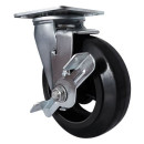 Поворотная колесная опора б/г с тормозом ,черная резина D100 SCdb 42 (SCdb 42) 