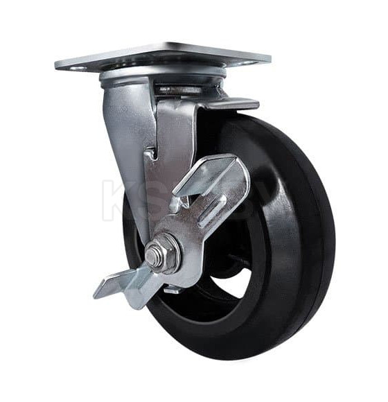 Поворотная колесная опора б/г с тормозом ,черная резина D100 SCdb 42 (SCdb 42) 