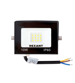 Прожектор СДО 10 Вт 800 Лм 4000 K черный REXANT 605-036