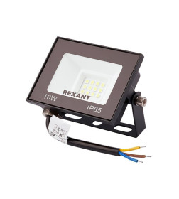 Прожектор СДО 10 Вт 800 Лм 4000 K черный REXANT 605-036