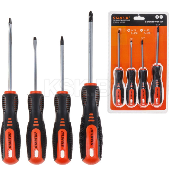 Набор отверток (4 предмета) Anti-Slip STARTUL MASTER ST3093-4 (ST3093-4) 