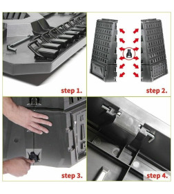 Компостер садовый пластиковый Biocompo 900л, черный IKBI900C-S411