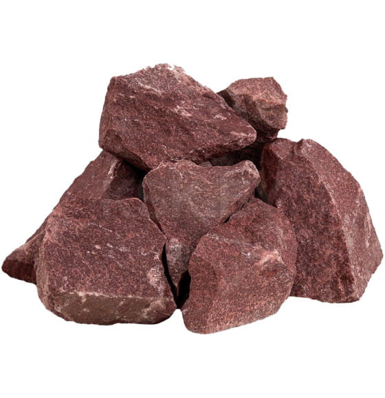 Камень для бани Малиновый кварцит колотый, крупный 20 кг Десятый регион